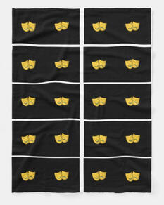 Theatre Mask Fleece Blanket